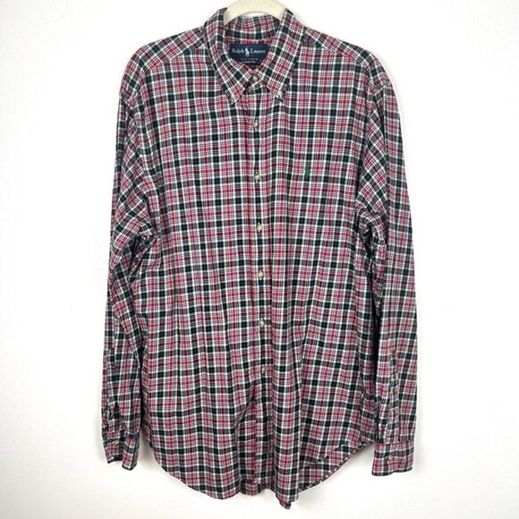 Ralph Lauren Men’s Button Down Shirt Size XL CLASSIC FIT Red Plaid Long Sleeves - Picture 1 of 8